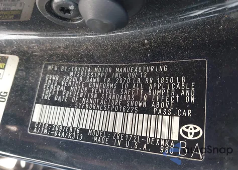 2014 Toyota Corolla Le Plus из США, поврежденный, VIN 5YFBURHE5EP016225